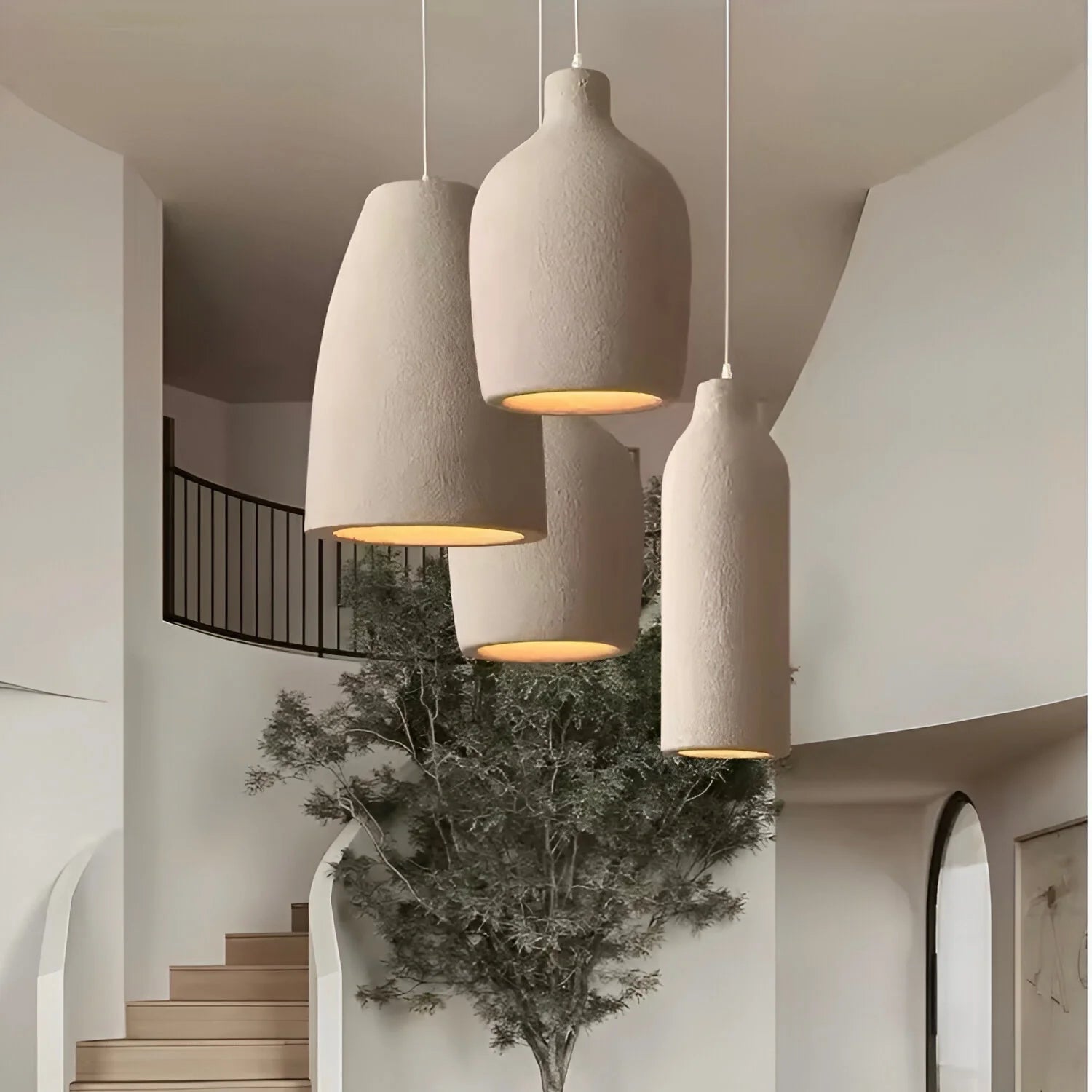 Modern Serenity Cylindrical Resin Pendant Light