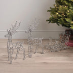 Magical Beaded Reindeer & Sleigh Floor Lamp (Set of 2)