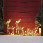 Magical Beaded Reindeer & Sleigh Floor Lamp (Set of 2)